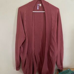 Pink Open Front Cardigan